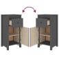 vidaXL Credenza Grigia 40x35x80 cm in Legno Massello di Pino vidaXL Credenza Grigia 40x35x80 cm in Legno Massello di Pino