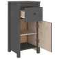 vidaXL Credenza Grigia 40x35x80 cm in Legno Massello di Pino vidaXL Credenza Grigia 40x35x80 cm in Legno Massello di Pino