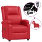 vidaXL Poltrona Massaggio Elettrica Rosso Similpelle