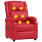 vidaXL Poltrona Massaggio Elettrica Rosso Similpelle