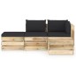 vidaXL Set Salotto da Giardino con Cuscini 4 pz Legno Impregnato Verde vidaXL Set Salotto da Giardino con Cuscini 4 pz Legno Impregnato Verde