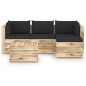 vidaXL Set Salotto da Giardino con Cuscini 5 pz Legno Impregnato Verde
