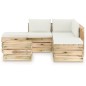 vidaXL Set Divani da Giardino con Cuscini 6 pz Legno Impregnato Verde vidaXL Set Divani da Giardino con Cuscini 6 pz Legno Impregnato Verde