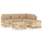 vidaXL Set Salotto da Giardino con Cuscini 6 pz Legno Impregnato Verde vidaXL Set Salotto da Giardino con Cuscini 6 pz Legno Impregnato Verde