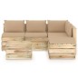 vidaXL Set Salotto da Giardino con Cuscini 6 pz Legno Impregnato Verde vidaXL Set Salotto da Giardino con Cuscini 6 pz Legno Impregnato Verde