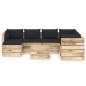vidaXL Set Salotto da Giardino con Cuscini 8 pz Legno Impregnato Verde