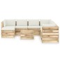 vidaXL Set Divani da Giardino con Cuscini 9 pz Legno Impregnato Verde
