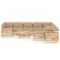 vidaXL Set Divani da Giardino con Cuscini 12 pz Legno Impregnato Verde vidaXL Set Divani da Giardino con Cuscini 12 pz Legno Impregnato Verde