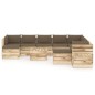 vidaXL Set Divani da Giardino con Cuscini 12 pz Legno Impregnato Verde vidaXL Set Divani da Giardino con Cuscini 12 pz Legno Impregnato Verde