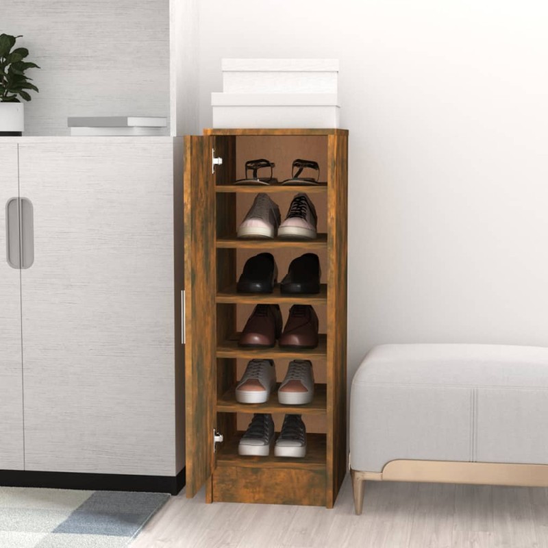 Scarpiera Rovere Fumo 32x35x92 cm in Legno Multistrato Scarpiera Rovere Fumo 32x35x92 cm in Legno Multistrato