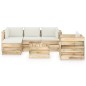 vidaXL Set Salotto da Giardino con Cuscini 6 pz Legno Impregnato Verde