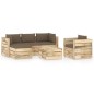 vidaXL Set Divani da Giardino con Cuscini 6 pz Legno Impregnato Verde