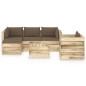 vidaXL Set Divani da Giardino con Cuscini 6 pz Legno Impregnato Verde