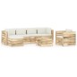 vidaXL Set Salotto da Giardino con Cuscini 7 pz Legno Impregnato Verde
