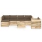 vidaXL Set Divani da Giardino con Cuscini 7 pz Legno Impregnato Verde