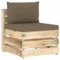 vidaXL Set Divani da Giardino con Cuscini 7 pz Legno Impregnato Verde