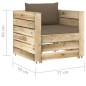 vidaXL Set Divani da Giardino con Cuscini 7 pz Legno Impregnato Verde