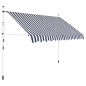 vidaXL Tenda da Sole Retrattile Manuale 250 cm a Strisce Blu e Bianche vidaXL Tenda da Sole Retrattile Manuale 250 cm a Strisce Blu e Bianche