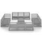 vidaXL Set Divani da Giardino 13 pz Grigio in Legno Massello di Pino vidaXL Set Divani da Giardino 13 pz Grigio in Legno Massello di Pino