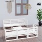 vidaXL Set Divani da Giardino 7 pz Bianco in Legno Massello di Pino vidaXL Set Divani da Giardino 7 pz Bianco in Legno Massello di Pino