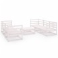 vidaXL Set Divani da Giardino 7 pz Bianco in Legno Massello di Pino vidaXL Set Divani da Giardino 7 pz Bianco in Legno Massello di Pino