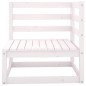 vidaXL Set Divani da Giardino 7 pz Bianco in Legno Massello di Pino vidaXL Set Divani da Giardino 7 pz Bianco in Legno Massello di Pino