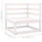 vidaXL Set Divani da Giardino 7 pz Bianco in Legno Massello di Pino vidaXL Set Divani da Giardino 7 pz Bianco in Legno Massello di Pino