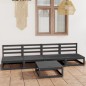 vidaXL Set Divani da Giardino 5 pz Grigio in Legno Massello di Pino vidaXL Set Divani da Giardino 5 pz Grigio in Legno Massello di Pino