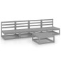 vidaXL Set Divani da Giardino 5 pz Grigio in Legno Massello di Pino vidaXL Set Divani da Giardino 5 pz Grigio in Legno Massello di Pino