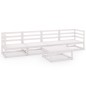 vidaXL Set Divani da Giardino 5 pz Bianco in Legno Massello di Pino