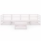 vidaXL Set Divani da Giardino 5 pz Bianco in Legno Massello di Pino