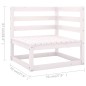 vidaXL Set Divani da Giardino 5 pz Bianco in Legno Massello di Pino