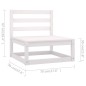 vidaXL Set Divani da Giardino 5 pz Bianco in Legno Massello di Pino