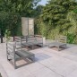 vidaXL Set Divani da Giardino 4 pz Grigio in Legno Massello di Pino 