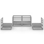 vidaXL Set Divani da Giardino 4 pz Grigio in Legno Massello di Pino 