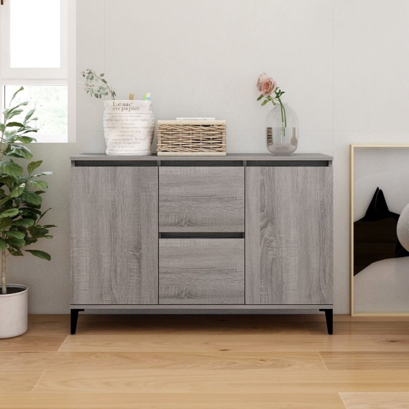 Credenza Grigio Sonoma 104x35x70 cm in Legno Multistrato Credenza Grigio Sonoma 104x35x70 cm in Legno Multistrato