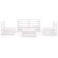 vidaXL Set Divani da Giardino 5 pz Bianco in Legno Massello di Pino vidaXL Set Divani da Giardino 5 pz Bianco in Legno Massello di Pino