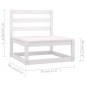 vidaXL Set Divani da Giardino 5 pz Bianco in Legno Massello di Pino vidaXL Set Divani da Giardino 5 pz Bianco in Legno Massello di Pino