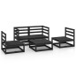 vidaXL Set Divani da Giardino 5 pz Nero in Legno Massello di Pino 