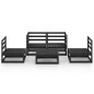vidaXL Set Divani da Giardino 5 pz Nero in Legno Massello di Pino 