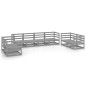 vidaXL Set Divani da Giardino 8 pz Grigio in Legno Massello di Pino vidaXL Set Divani da Giardino 8 pz Grigio in Legno Massello di Pino