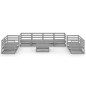 vidaXL Set Divani da Giardino 9 pz Grigio in Legno Massello di Pino vidaXL Set Divani da Giardino 9 pz Grigio in Legno Massello di Pino