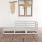 vidaXL Set Divani da Giardino 3 pz Bianco in Legno Massello di Pino