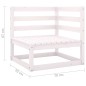 vidaXL Set Divani da Giardino 3 pz Bianco in Legno Massello di Pino