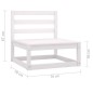 vidaXL Set Divani da Giardino 3 pz Bianco in Legno Massello di Pino