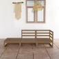 vidaXL Set Divani da Giardino 3pz Marrone Ambra Legno Massello di Pino vidaXL Set Divani da Giardino 3pz Marrone Ambra Legno Massello di Pino