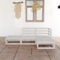 vidaXL Set Divani da Giardino 4 pz Bianco in Legno Massello di Pino vidaXL Set Divani da Giardino 4 pz Bianco in Legno Massello di Pino