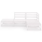 vidaXL Set Divani da Giardino 4 pz Bianco in Legno Massello di Pino vidaXL Set Divani da Giardino 4 pz Bianco in Legno Massello di Pino