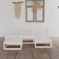 vidaXL Set Divani da Giardino 5 pz Bianco in Legno Massello di Pino vidaXL Set Divani da Giardino 5 pz Bianco in Legno Massello di Pino