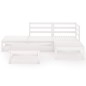 vidaXL Set Divani da Giardino 5 pz Bianco in Legno Massello di Pino vidaXL Set Divani da Giardino 5 pz Bianco in Legno Massello di Pino